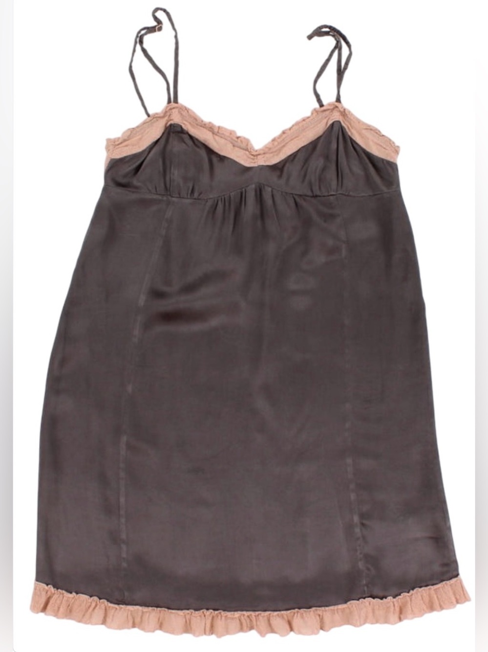 Rock A Fellow Silk Slip Dress in Charcoal Grey by Odd Molly SZ 3